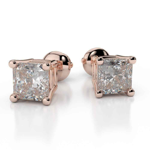 Isabella: Radiant Cut Diamond Stud Earrings .3.50ct Natural Diamonds