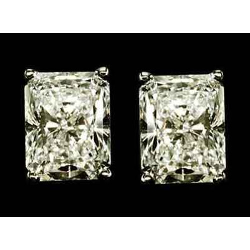Orion: Radiant Cut Diamond Stud Earrings .4.00ct Natural Diamonds