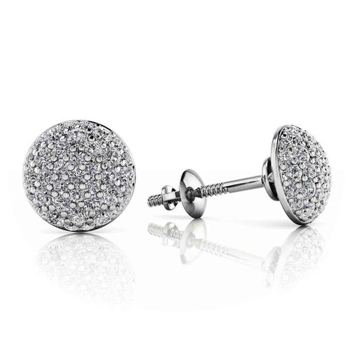 Isabella: Pave .Set Diamond Stud Earrings
