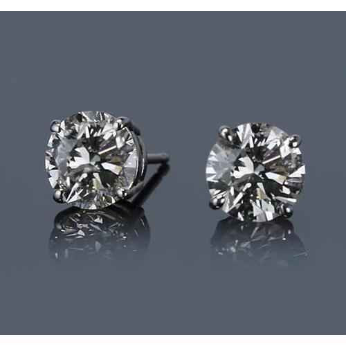 Victoria: Exquisite Diamond Stud Earrings .3.00ct Round Brilliant Diamonds