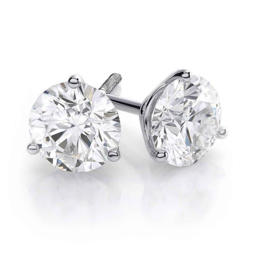 Vienna: Exquisite Diamond Stud Earrings .3.00ct Round Brilliant Diamonds