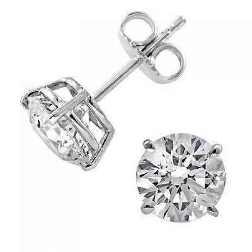 Paris: Exquisite Diamond Stud Earrings .5.00ct Round Brilliant Diamonds