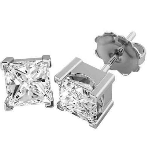 Madrid: Exquisites Prinzessin Cut Diamond Ohrringe .5.00ct Echte Diamanten