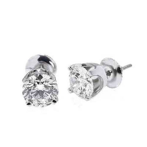 Isabella: Exquisite Diamond Stud Earrings .3.80ct Round Cut Diamonds
