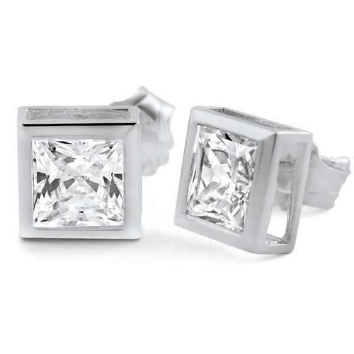 Isabella: Luxury Princess Cut Diamond Studs .1.00ct Total