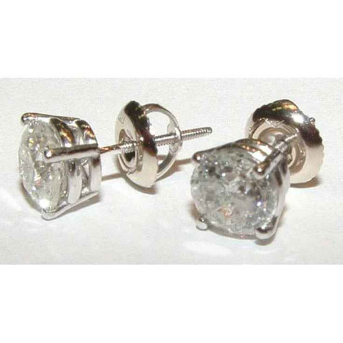 Victoria: Exquisite Diamond Stud Earrings .3.01ct Round Brilliant Diamonds