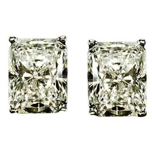 Orion: Luxury Diamond Stud Earrings .4.00ct Radiant Cut Diamonds