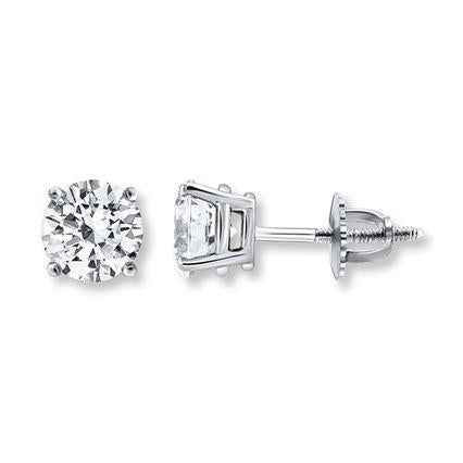 Victoria: Exquisite Solitaire Diamond Studs .0.90ct Round Brilliant Diamond