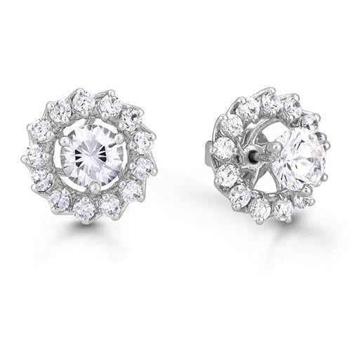 Isabella: Exquisite Halo Diamond Studs .1.26ct Round