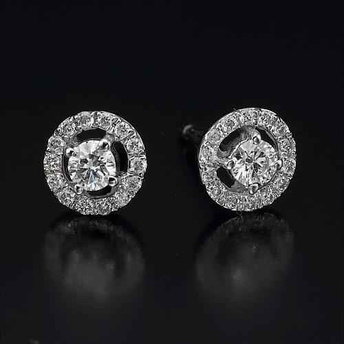 Madrid: Exquisite Diamond Halo Studs With Jackets .2.28ct Brilliant Cut Diamonds