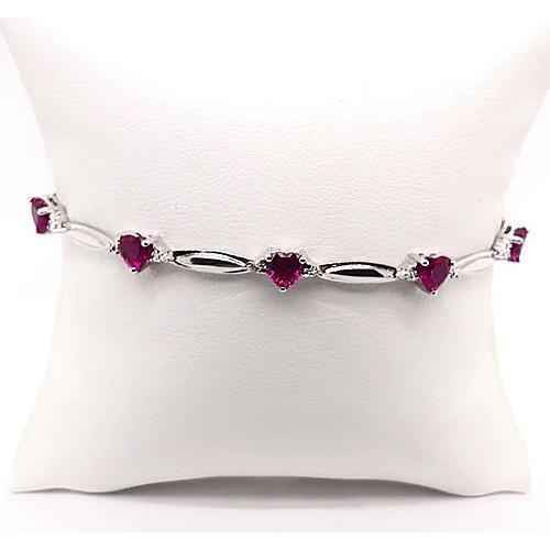 Isabella: Heart .Cut Rhodolite & Diamond Bracelet