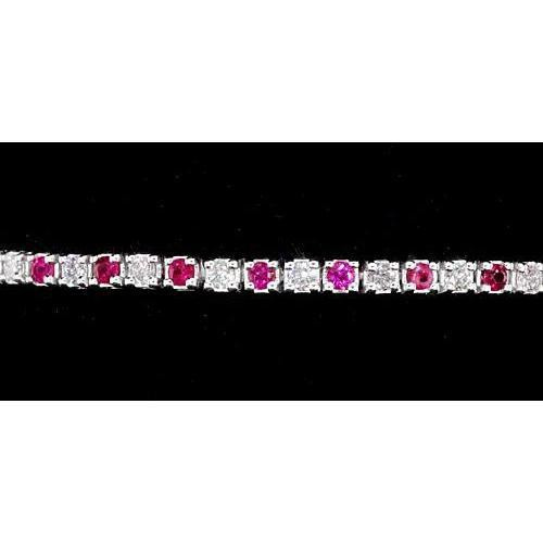 Madrid: Exquisite Tennis Bracelet With Pink Sapphires & Diamonds .4ct Total Gemstone Weight