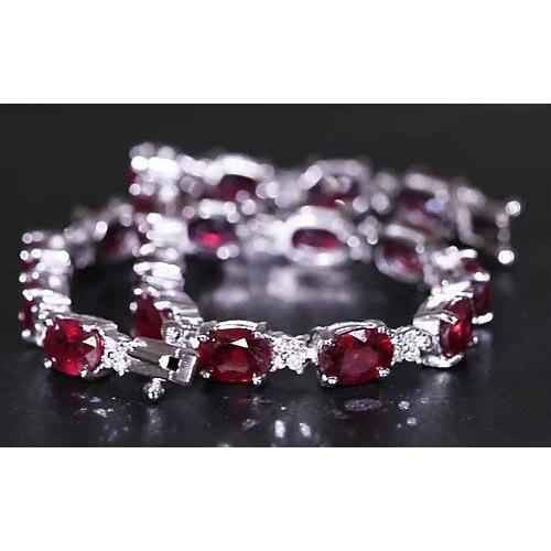 Florence: Exquisite Ruby & Diamond Tennis Bracelet .16ct Natural Gemstones
