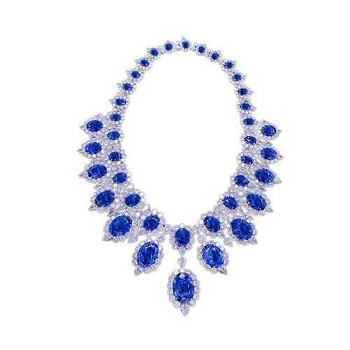 Vienna: Exquisite Sapphire & Diamond Necklace .291.17ct Royal Blue Sapphires