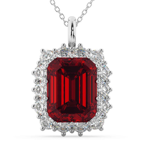 Isabella: Regal Ruby And Diamond Pendant .9.75ct Emerald