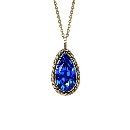 Isabella: Solitaire Sapphire Pendant .15ct Pear