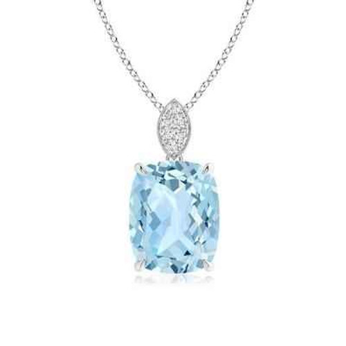 Isabella: Cushion .Cut Aquamarine Pendant