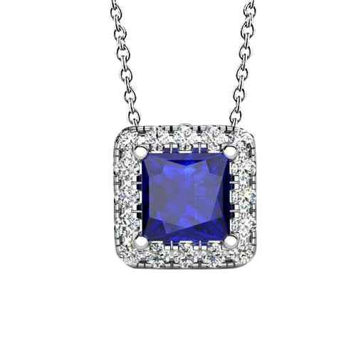 Madrid: exquisito zafiro y diamante colgante de halo .aaa azul de zafiro azul