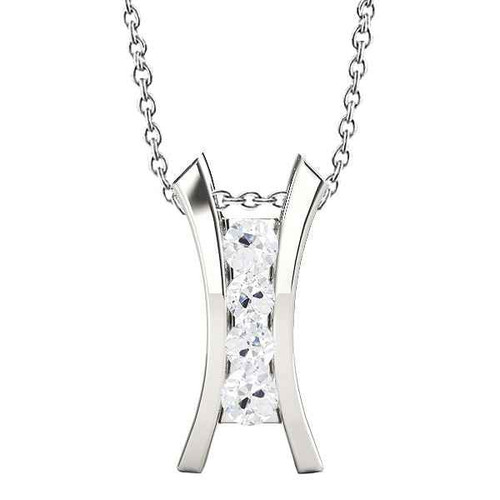 Victoria: Exquisite Four .Stone Diamond Pendant With Chain