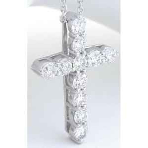 Constantine: Majestic Diamond Cross Pendant .3.30ct Round Brilliant Diamonds