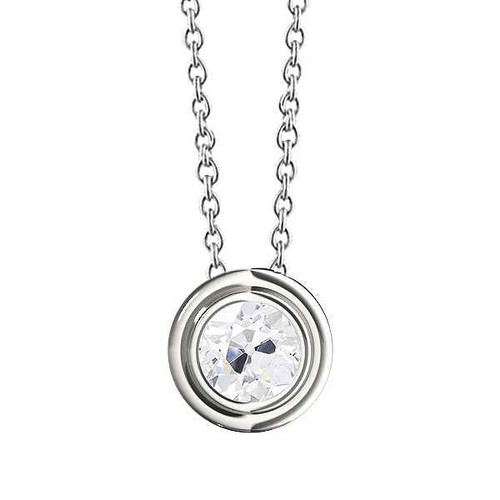 Vienna: Old Mine Cut Diamond Pendant .1.50ct Round Diamond