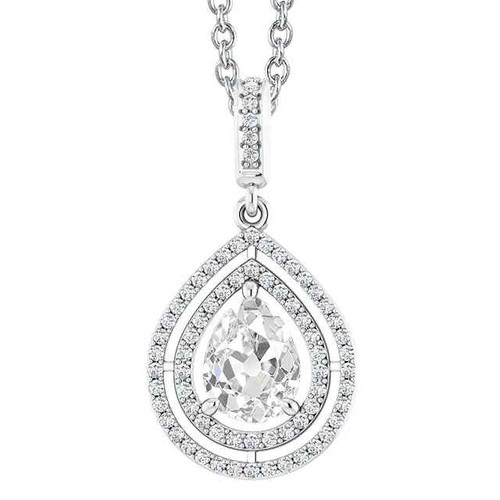 Victoria: Antique .Style Diamond Pendant With Halo Brilliance