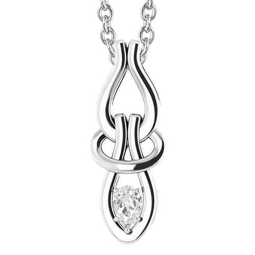 Madrid: Exquisite Pear Cut Diamond Pendant .1ct Old Mine Cut Diamond