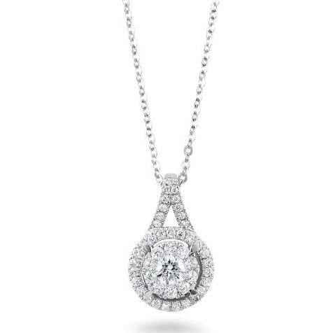 Madrid: Statement Diamond Pendant Necklace .1.33ct Round Cut Diamonds