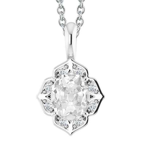 Viena: collar colgante de diamantes minero antiguo .5ct diamante de corte ovalado