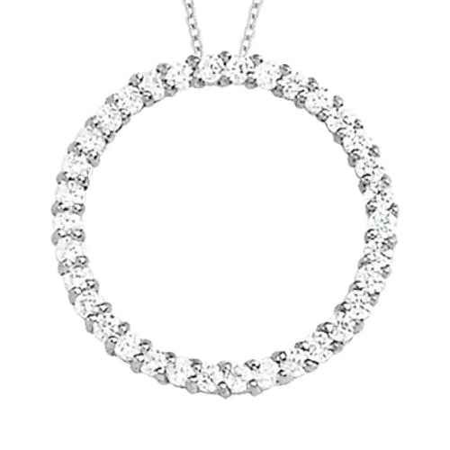 Madrid: Exquisite Circle Pendant With Brilliant Diamonds .1.20ct Round Diamonds