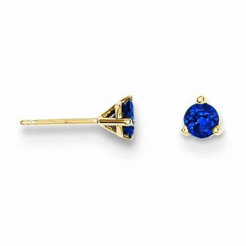 Madrid: Exquisite Blue Sapphire Stud Earrings .1.50ct Round Cut Sapphires