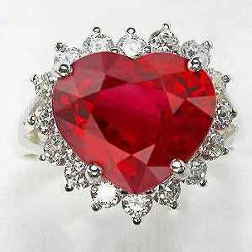 Vienna: Heart .Shaped Ruby & Diamond Ring