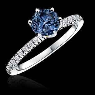 Vienna: Blue Diamond Engagement Ring .2.00ct Round Brilliant Cut