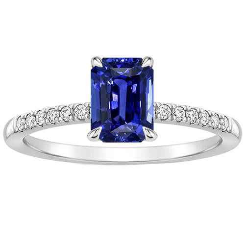 Madrid: Exquisite Sapphire & Diamond Ring .4ct Emerald