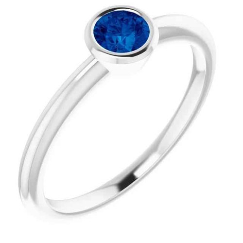 Isabella: Solitaire Ring With Blue Sapphire .0.75ct Round Cut Isabella: Solitaire Ring With Blue Sapphire .0.75ct Round Cut