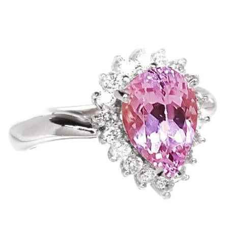 Isabella: Statement Gemstone Ring .21.75ct Pear Kunzite