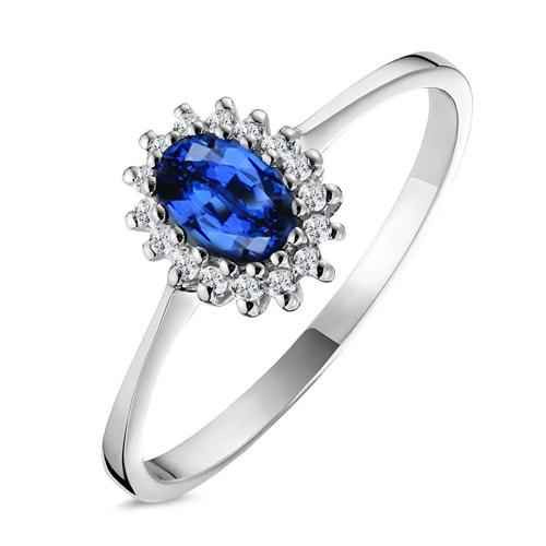Vienna: Ceylon Sapphire & Diamond Anniversary Ring .2ct Oval Cut Sapphire