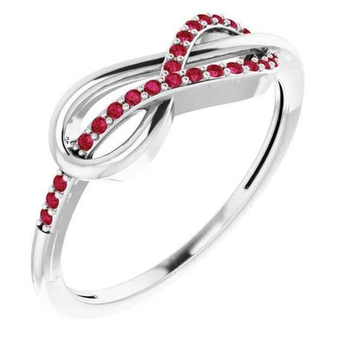 Madrid: Ruby Infinity Wedding Band .0.50ct Round Cut Rubies