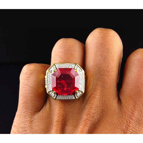 Madrid: Exquisite Men's Ruby Statement Ring .8.75ct Asscher