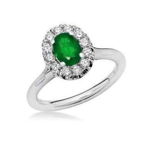 Isabella: Emerald And Diamond Wedding Ring .5.90ct Green Emerald