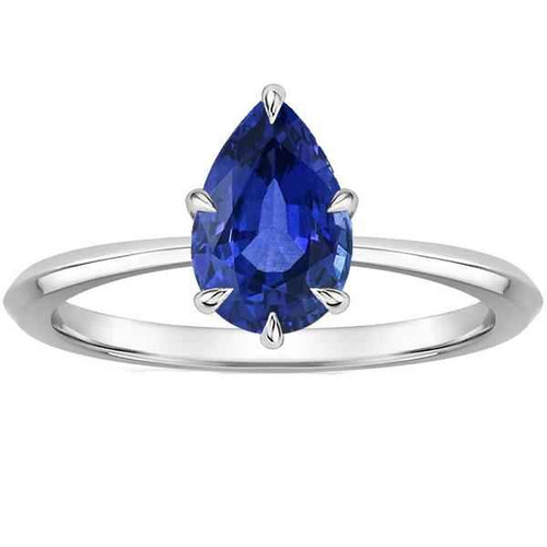 Vienna: Solitaire Ring With Ceylon Sapphire .2ct Pear Cut