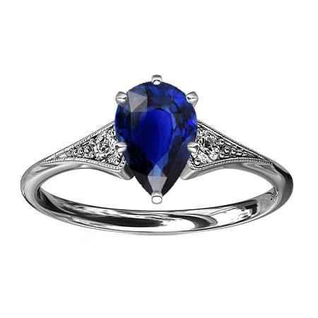 Vienna: Three .Stone Sapphire & Diamond Ring