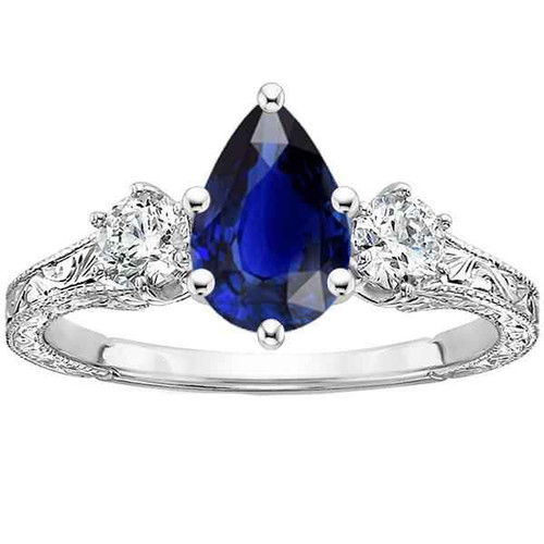 Isabella: Antique .Style Three Stone Ring