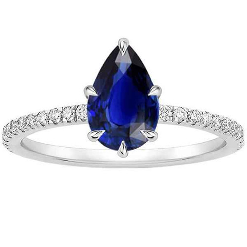 Isabella: Sapphire & Diamond Gemstone Ring .3.50ct Pear