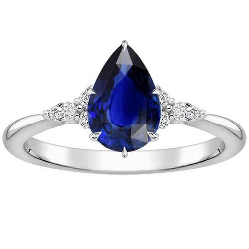 Isabella: Sapphire & Diamond Anniversary Ring .5.00ct Pear
