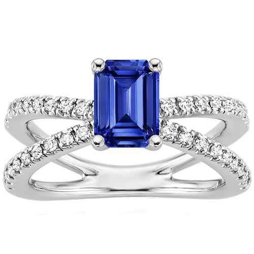 Isabella: Exquisite Sapphire & Diamond Ring .4.25ct Emerald