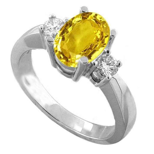 Isabella: Yellow Sapphire & Diamond Ring .3.70ct Oval Sapphire