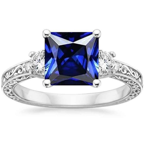 Victoria: Vintage .Inspired Sapphire & Diamond Ring