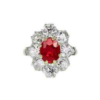 Vienna: Exquisite Ruby And Diamond Ring .3.25ct Oval Ruby