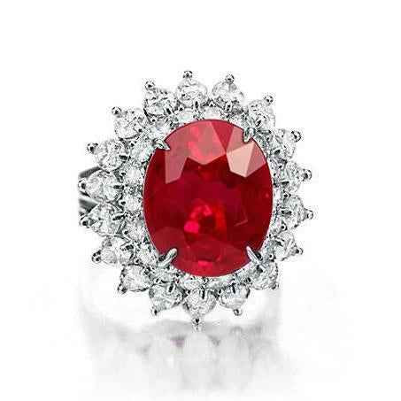 Isabella: Exquisite Ruby And Diamond Ring .7.50ct Oval Ruby